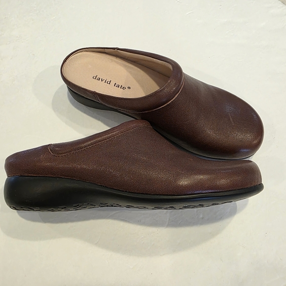 David Tate Brown Leather Mule Women's Size 7.5 W Like New - Picture 3 of 15